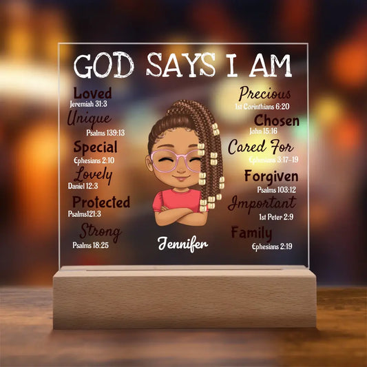 To My Daughter Believe In Yourself Acrylic Night Light, Birthday or Christmas Gift From Mom or Dad to Daughter