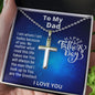 To My Amazing Dad, Stainless Cross Necklace w/Ball Chain, Birthday Gift For Born Again Dad, Christian Gifts, Religious Jewelry. I Love You