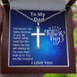 To My Amazing Dad, Stainless Cross Necklace w/Ball Chain, Birthday Gift For Born Again Dad, Christian Gifts, Religious Jewelry. I Love You