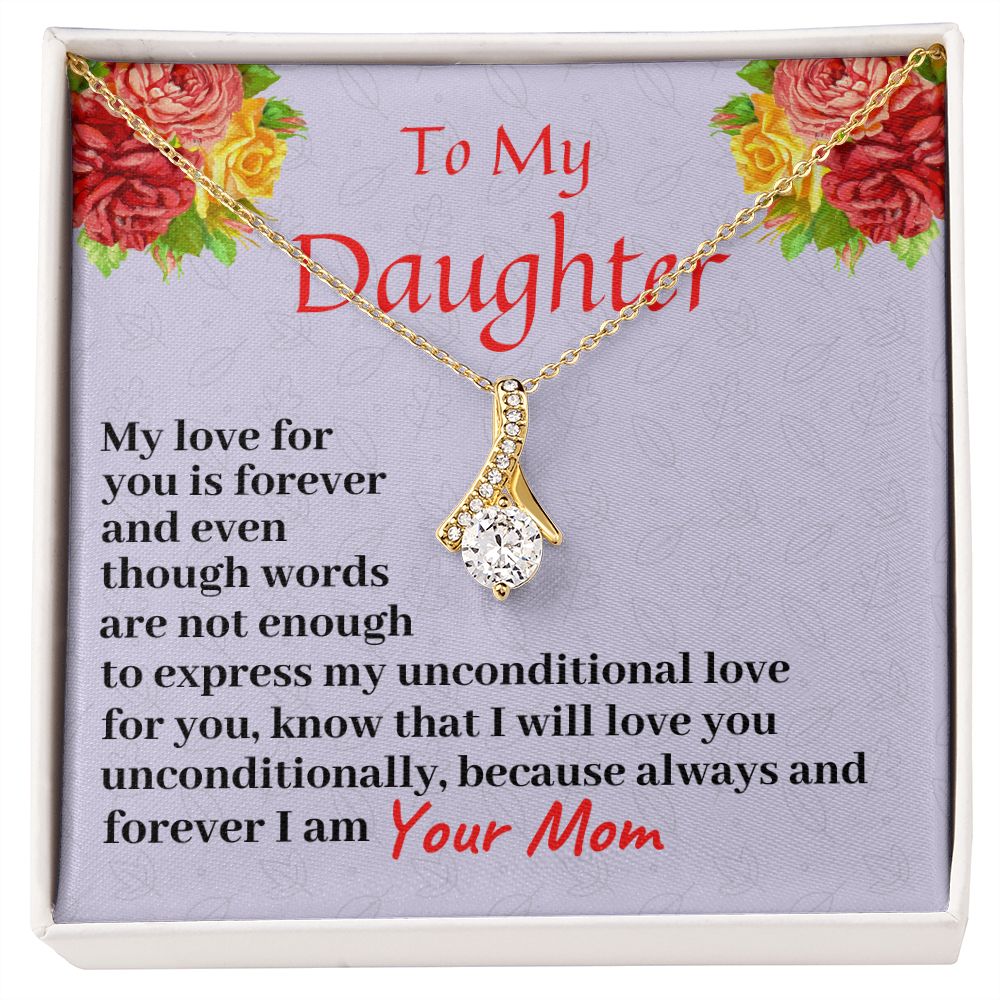 To My Daughter, Alluring Beauty Necklace, Birthday Gift For Her, Christmas Gift, From Loving Mom.