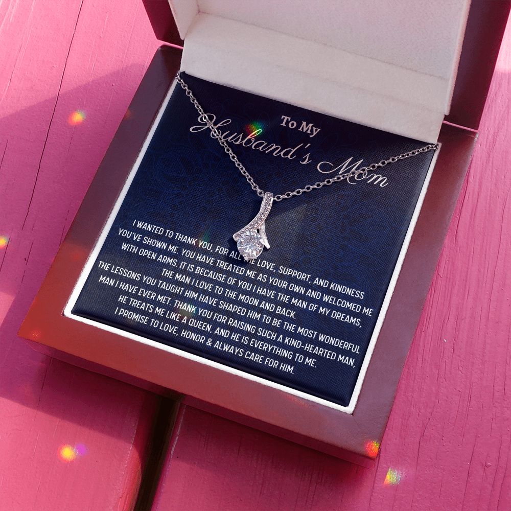 To Husband's Mom Alluring Beauty Necklace, Wedding Anniversary Gift For Her, Birthday Gift For Mom In Love