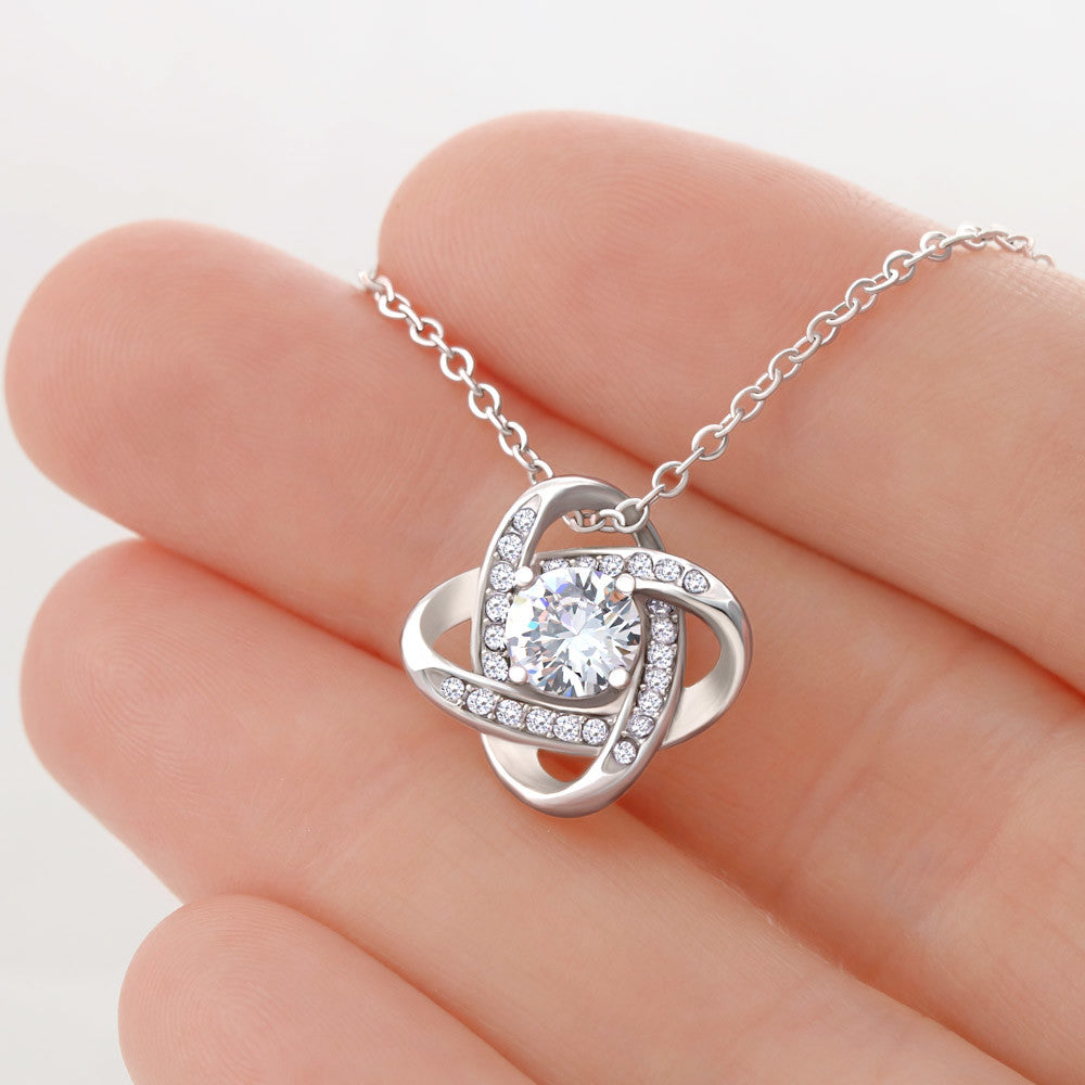 To My Bonus Mom, Love Knot Necklace, Mother's Day Gift, from Daughter In Law, Christmas Gift, Husband's Mom Gift, Mother-In Law Gift