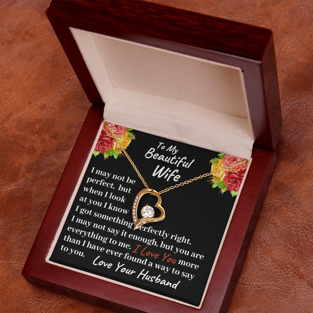 To my Beautiful Wife Forever Love Necklace, Christmas Gift, Birthday Gift For Her