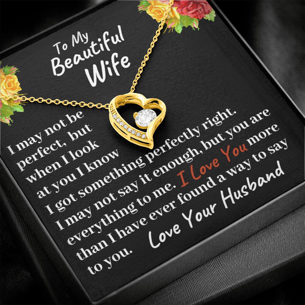 To my Beautiful Wife Forever Love Necklace, Christmas Gift, Birthday Gift For Her