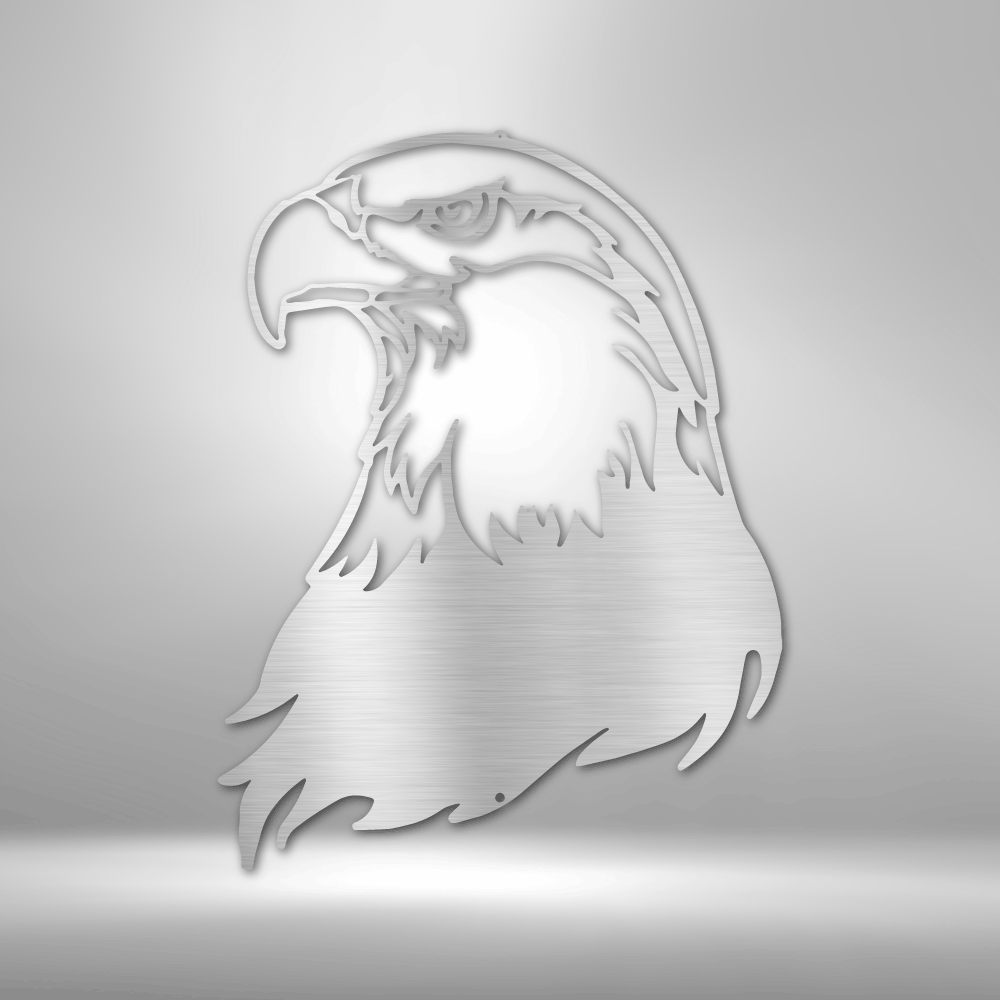 Bald Eagle Head Metal Sign, Housewarming Gift For Her, Birthday Gift For Patriotic Dad, Cabin Wall Hanging, Interior Wall Decor, Metal Wall Hanging, Son To Dad - Family Gear Collections