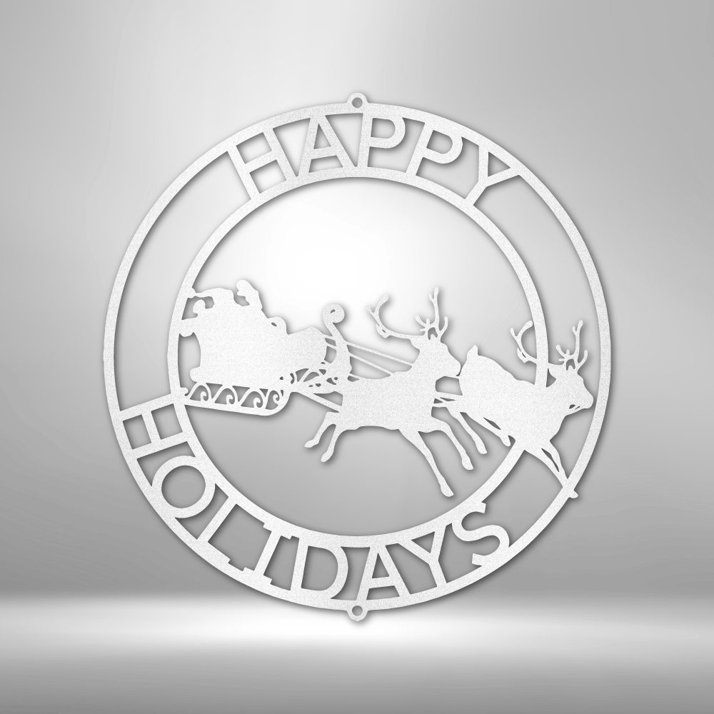 Christmas Cheer Metal Sign, Reindeers Metal Sign, Happy Holidays Wall Art, Winter Decor, Christmas Gift. - Family Gear Collections