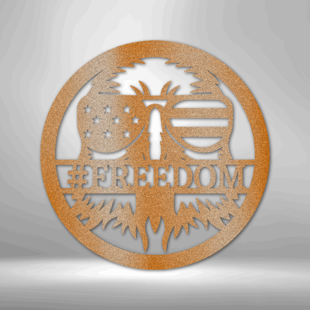 Custom American Eagle Metal Sign, Personalized Patriotic American Living Room Decor, Housewarming Gift For Veteran Dad, Birthday Gift For Best Father, Cabin Wall Hanging, Indoor Outdoor Wall Decor - Family Gear Collections