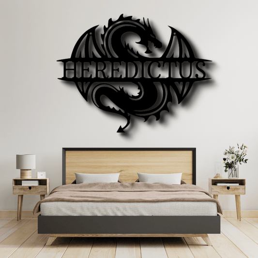 Custom Celtic Dragon Metal Art Sign, Personalized Celtic Dragon Name Wall Art Decor, Living Room Wall Hanging, Personalized Name Birthday Gift. - Family Gear Collections
