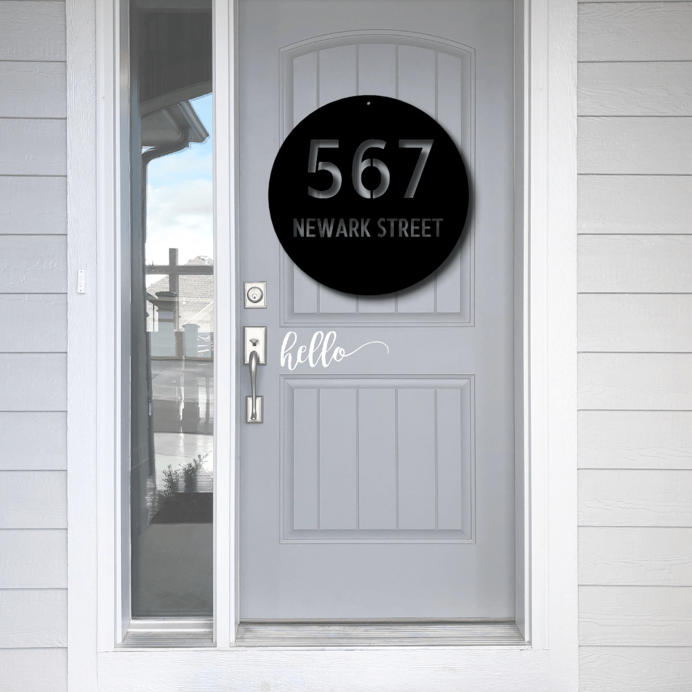 Custom Circle Address Metal Sign, Personalized Address Sign Plaque, Front Door Address Sign, Housewarming Gift For Bonus Mom, From Daughter In Love. - Family Gear Collections