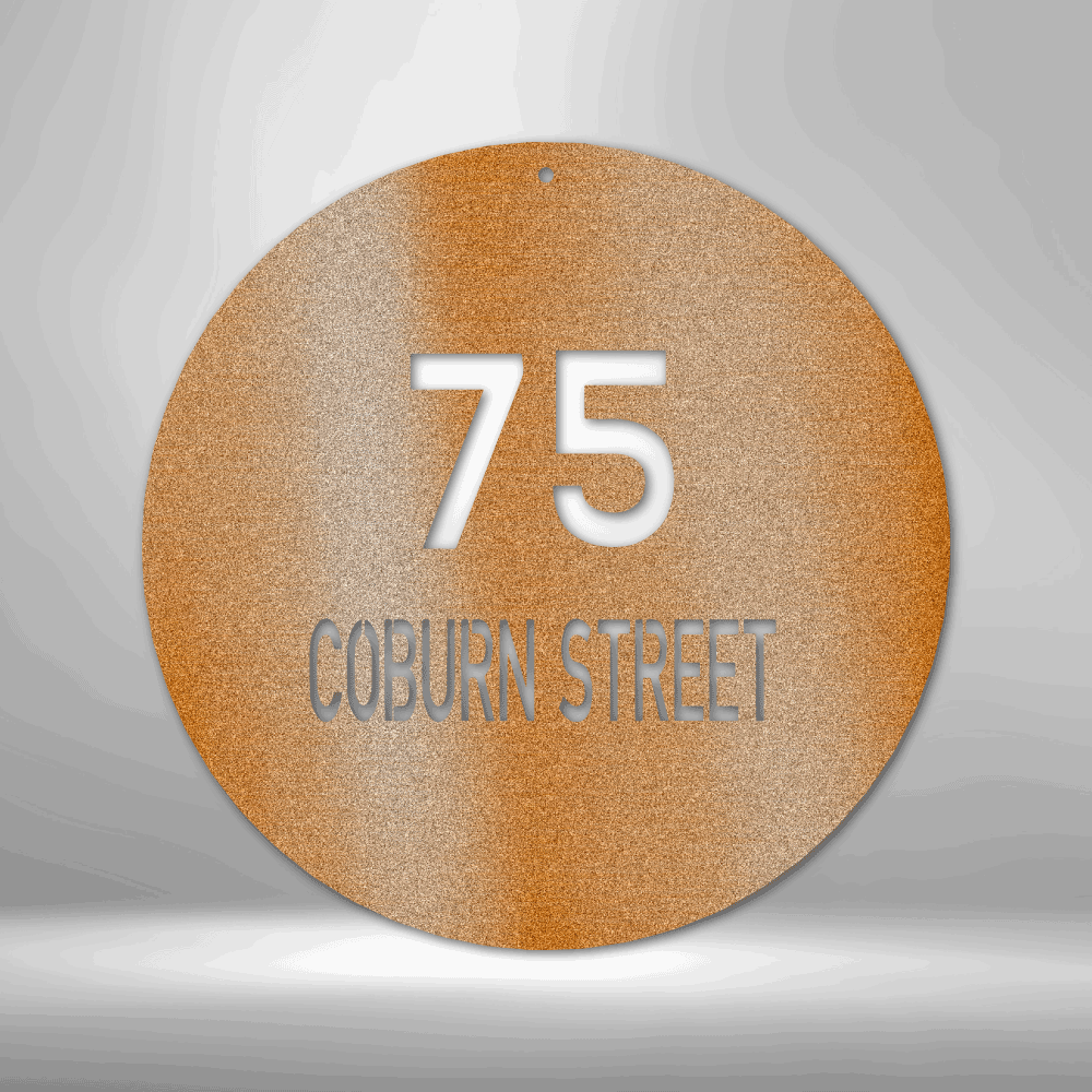 Custom Circle Address Metal Sign, Personalized Address Sign Plaque, Front Door Address Sign, Housewarming Gift For Bonus Mom, From Daughter In Love. - Family Gear Collections