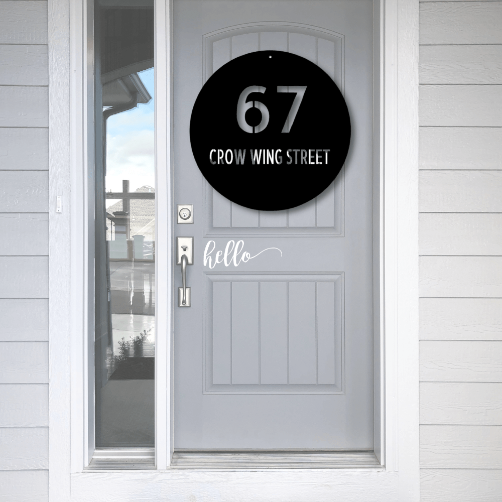 Custom Circle Address Metal Sign, Personalized Address Sign Plaque, Front Door Address Sign, Housewarming Gift For Bonus Mom, From Daughter In Love. - Family Gear Collections