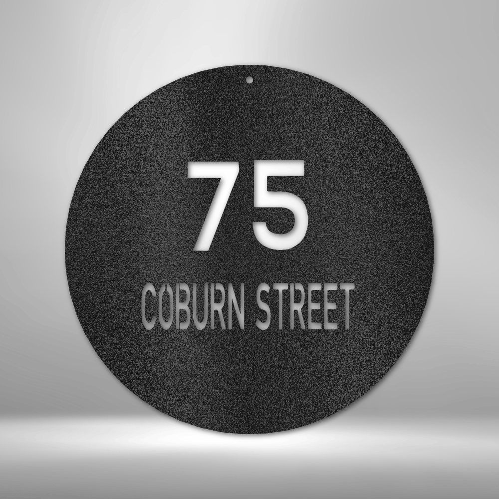 Custom Circle Address Metal Sign, Personalized Address Sign Plaque, Front Door Address Sign, Housewarming Gift For Bonus Mom, From Daughter In Love. - Family Gear Collections
