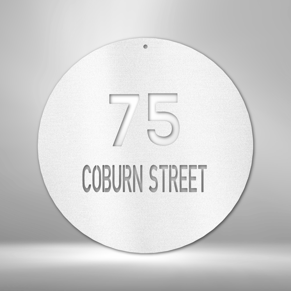 Custom Circle Address Metal Sign, Personalized Address Sign Plaque, Front Door Address Sign, Housewarming Gift For Bonus Mom, From Daughter In Love. - Family Gear Collections