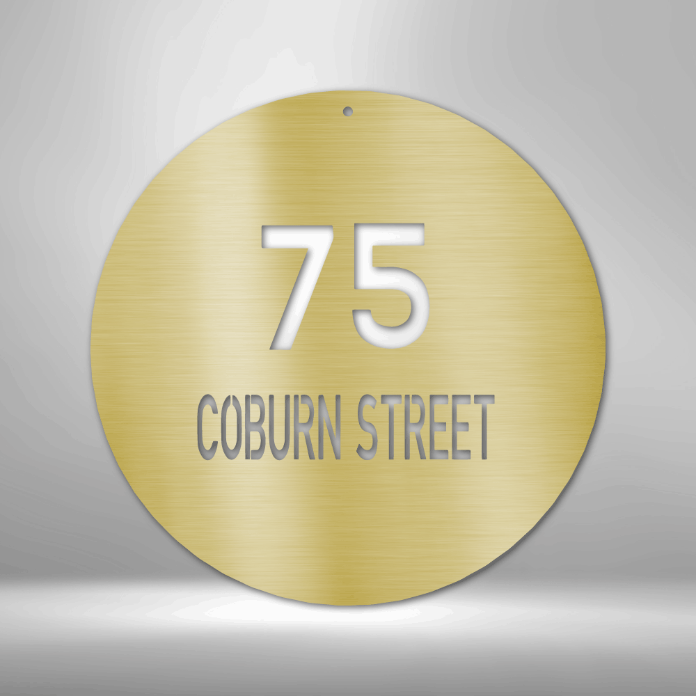 Custom Circle Address Metal Sign, Personalized Address Sign Plaque, Front Door Address Sign, Housewarming Gift For Bonus Mom, From Daughter In Love. - Family Gear Collections