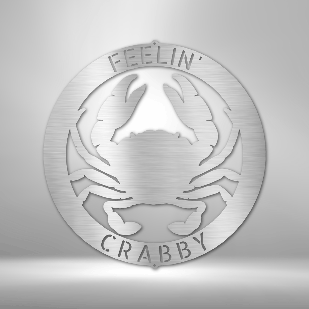 Custom Crab Ring Name Metal Art Sign, Personalized Crab Family Name Wall Art Decor, Beach House Wall Hangings, Happy Holiday Housewarming Gift. - Family Gear Collections