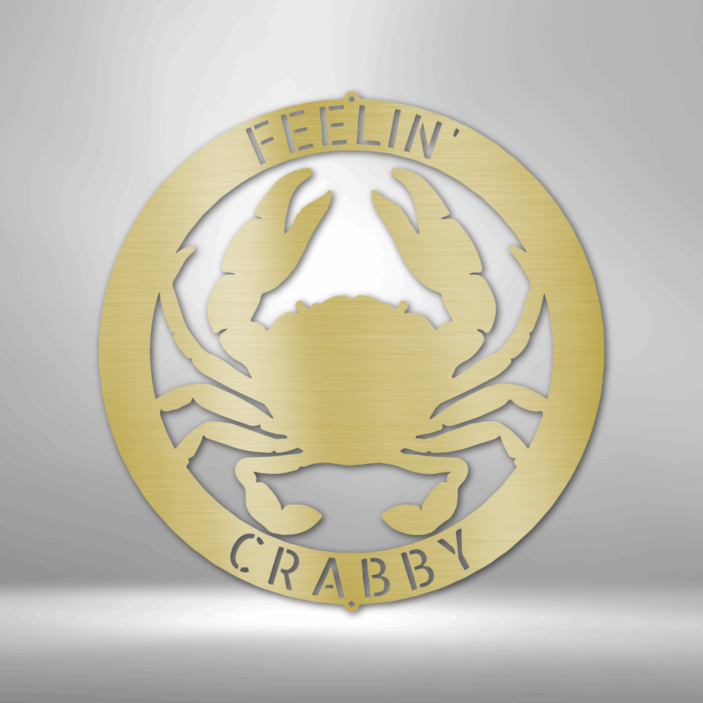 Custom Crab Ring Name Metal Art Sign, Personalized Crab Family Name Wall Art Decor, Beach House Wall Hangings, Happy Holiday Housewarming Gift. - Family Gear Collections
