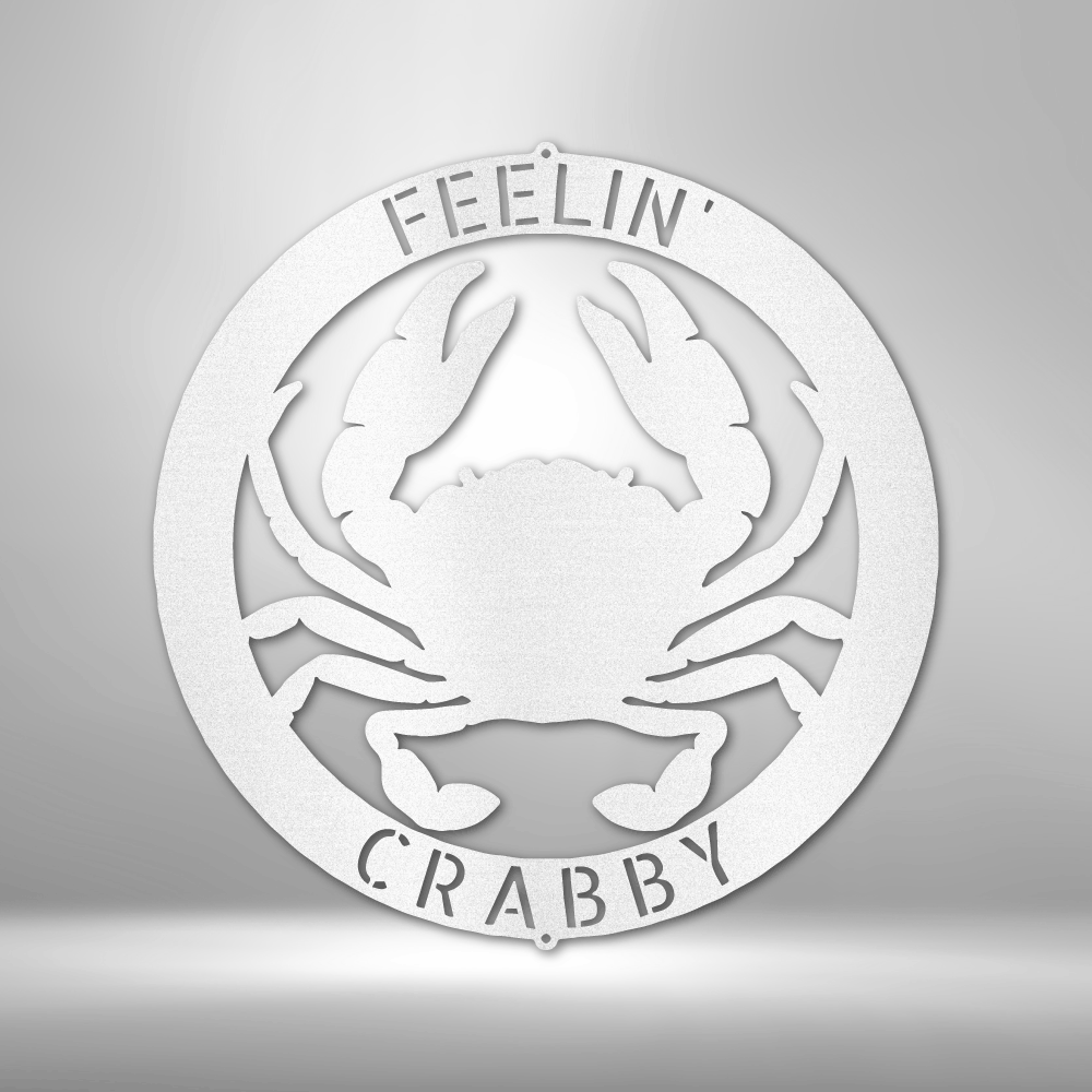 Custom Crab Ring Name Metal Art Sign, Personalized Crab Family Name Wall Art Decor, Beach House Wall Hangings, Happy Holiday Housewarming Gift. - Family Gear Collections