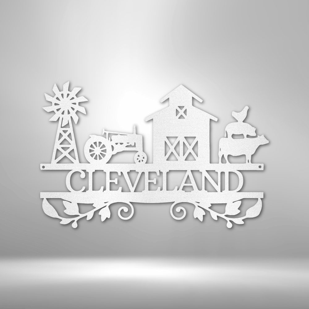 Custom Farm Sign With Tractor, Barn, Windmill And Farm Animals, Personalized Family Farm Address Sign, Outdoor Hangings. - Family Gear Collections