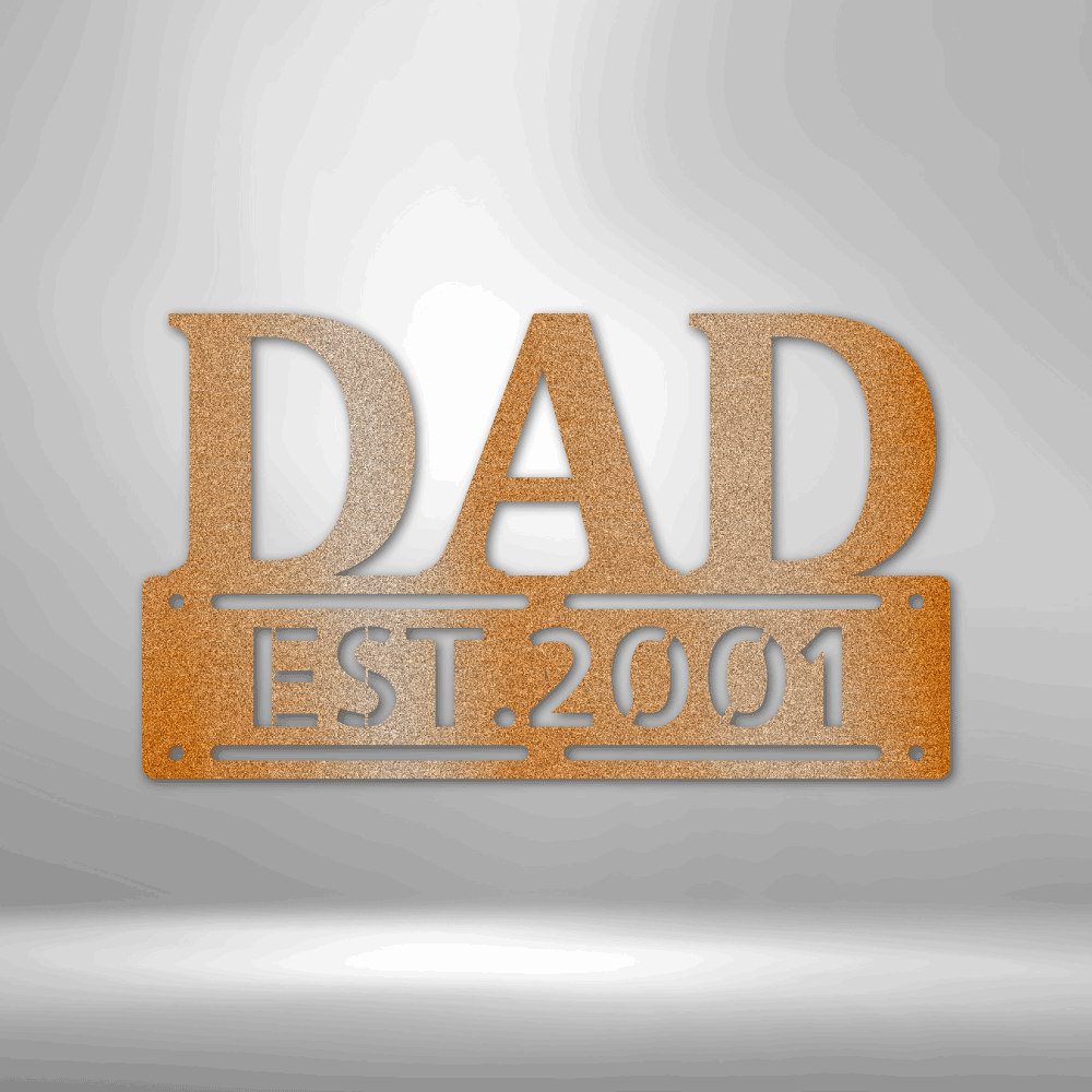 Custom Father's Day Metal Art Sign, Personalized New Dad Wall Hanging, Birthday Gift For Amazing Son-In-Love, X-mas Gift From Mom-In-Love. - Family Gear Collections