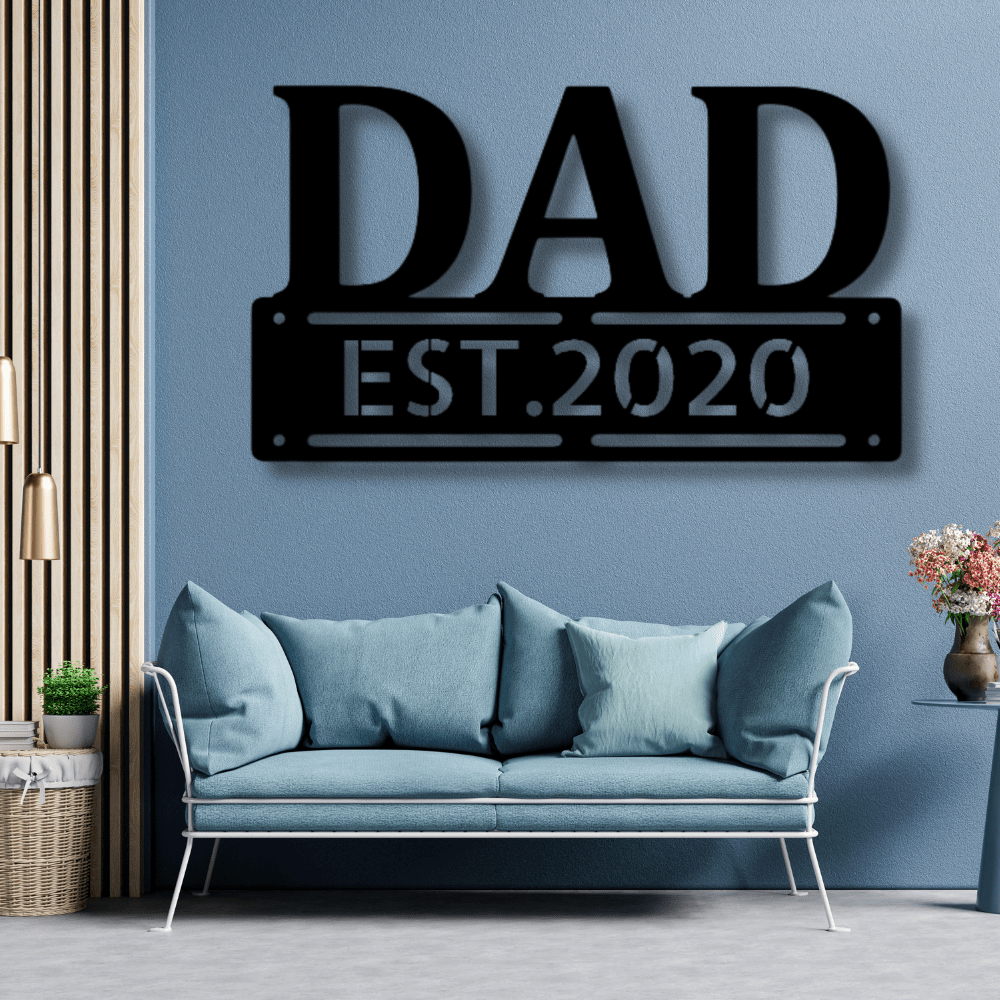 Custom Father's Day Metal Art Sign, Personalized New Dad Wall Hanging, Birthday Gift For Amazing Son-In-Love, X-mas Gift From Mom-In-Love. - Family Gear Collections