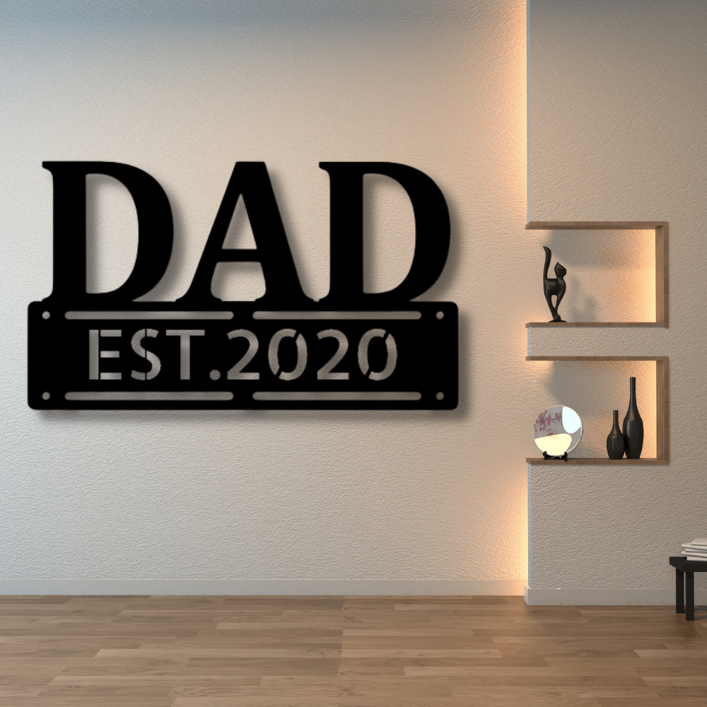 Custom Father's Day Metal Art Sign, Personalized New Dad Wall Hanging, Birthday Gift For Amazing Son-In-Love, X-mas Gift From Mom-In-Love. - Family Gear Collections