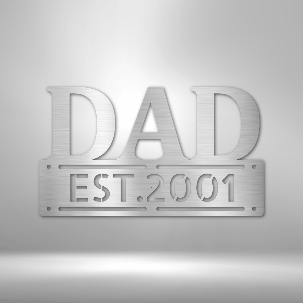 Custom Father's Day Metal Art Sign, Personalized New Dad Wall Hanging, Birthday Gift For Amazing Son-In-Love, X-mas Gift From Mom-In-Love. - Family Gear Collections