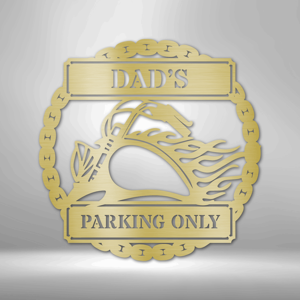 Custom Hog Parking Metal Sign, Personalized Motorcycle Parking Sign Gift For Rider Husband, Birthday Gift For A Motorcycle Enthusiast, Christmas Gift for Biker Dad. - Family Gear Collections