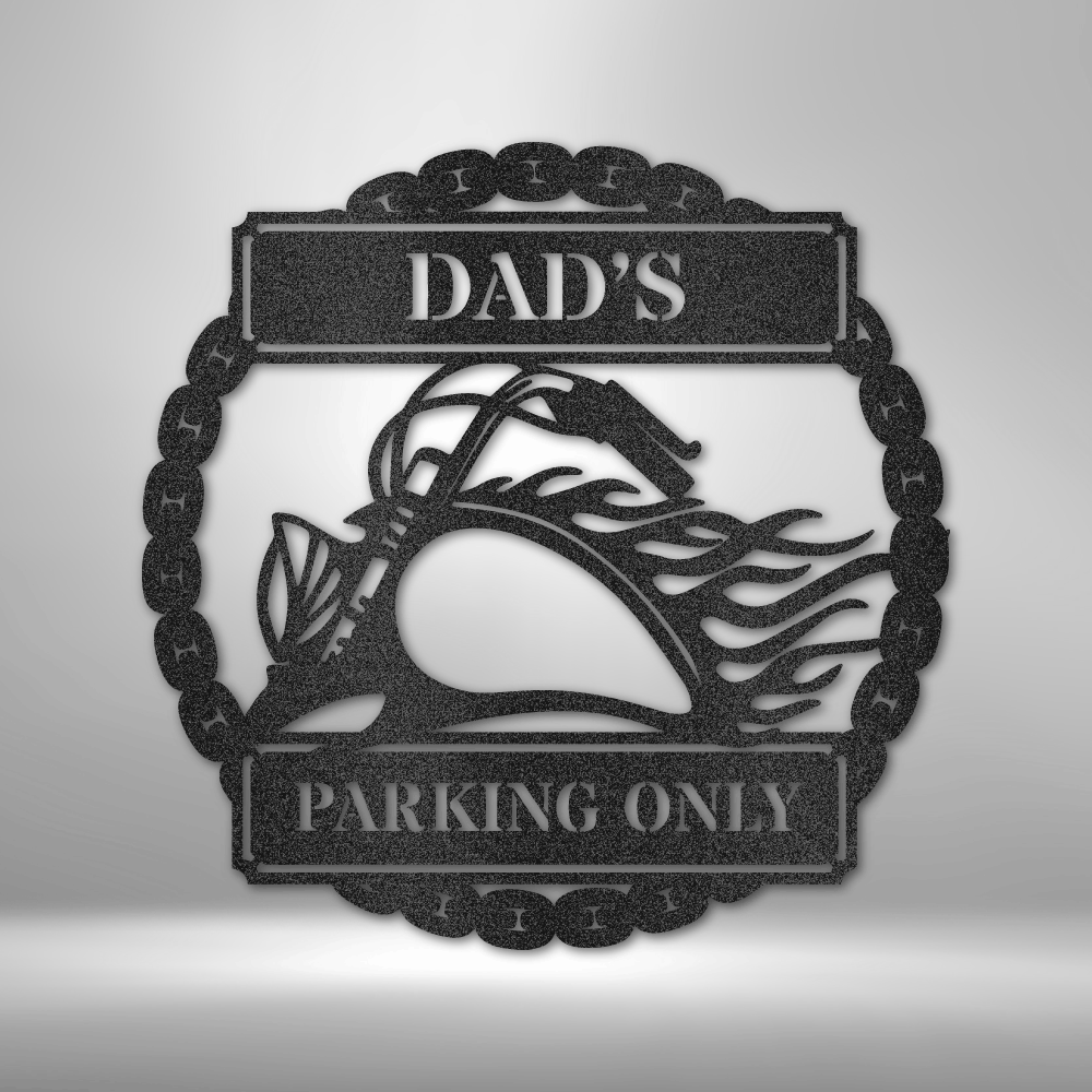 Custom Hog Parking Metal Sign, Personalized Motorcycle Parking Sign Gift For Rider Husband, Birthday Gift For A Motorcycle Enthusiast, Christmas Gift for Biker Dad. - Family Gear Collections
