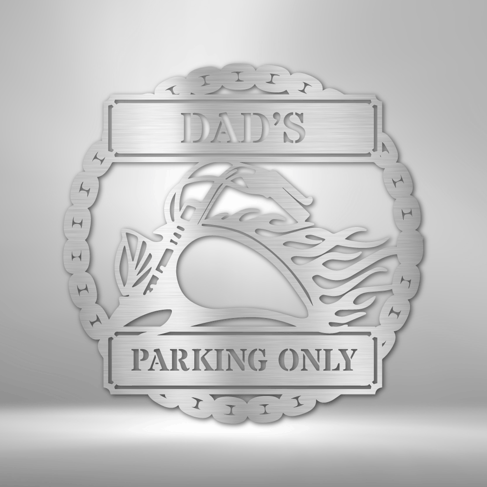 Custom Hog Parking Metal Sign, Personalized Motorcycle Parking Sign Gift For Rider Husband, Birthday Gift For A Motorcycle Enthusiast, Christmas Gift for Biker Dad. - Family Gear Collections