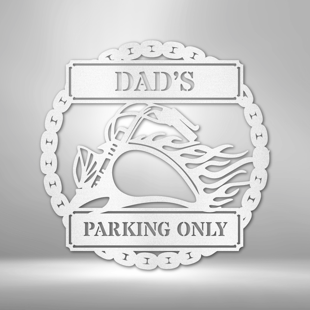 Custom Hog Parking Metal Sign, Personalized Motorcycle Parking Sign Gift For Rider Husband, Birthday Gift For A Motorcycle Enthusiast, Christmas Gift for Biker Dad. - Family Gear Collections