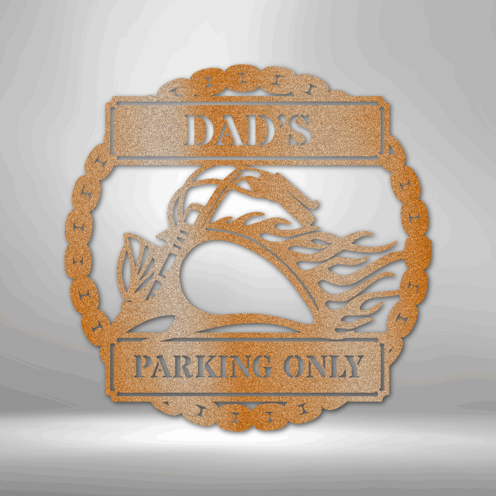 Custom Hog Parking Metal Sign, Personalized Motorcycle Parking Sign Gift For Rider Husband, Birthday Gift For A Motorcycle Enthusiast, Christmas Gift for Biker Dad. - Family Gear Collections