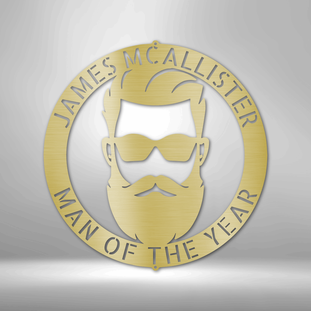 Custom Manly Metal Sign, Personalized Bearded Face Metal Art, Birthday Gift, Man Cave Decor - Family Gear Collections