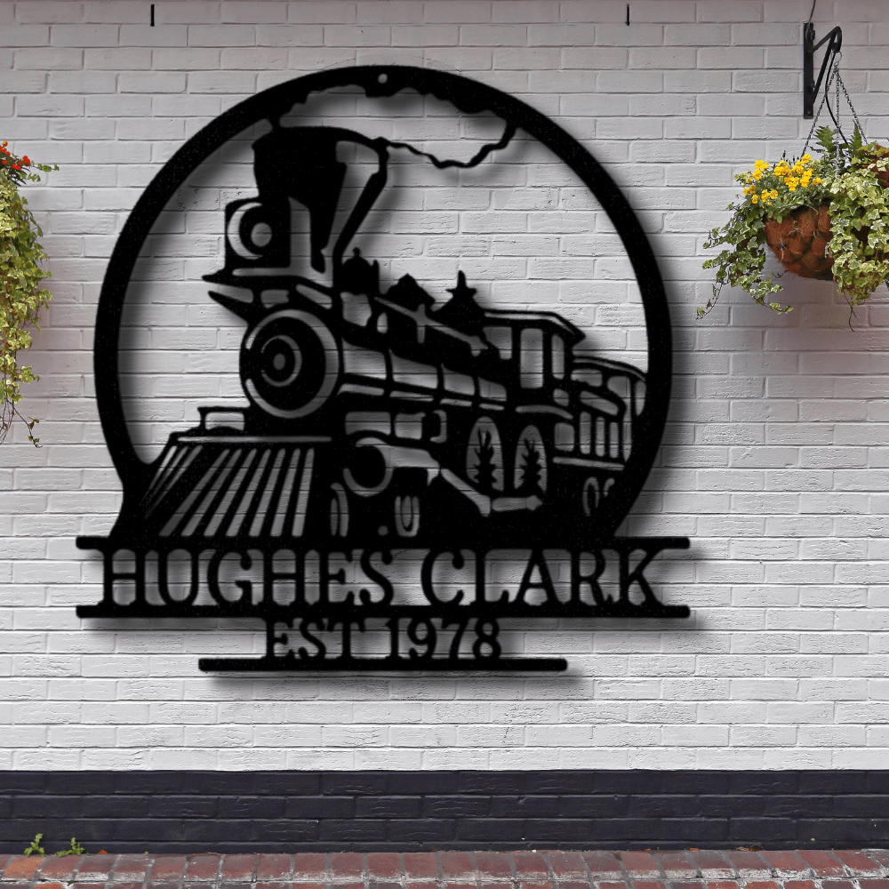 Custom Old Fashion Train Metal Sign, Personalized Old Train Monogram, Birthday Gift For Engineman, Outdoor Indoor Wall Hanging, Meaningful Gift, Christmas Gift Gift For Him, Housewarming Gift. - Family Gear Collections