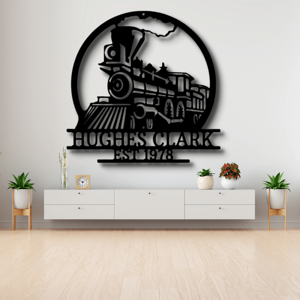 Custom Old Fashion Train Metal Sign, Personalized Old Train Monogram, Birthday Gift For Engineman, Outdoor Indoor Wall Hanging, Meaningful Gift, Christmas Gift Gift For Him, Housewarming Gift. - Family Gear Collections