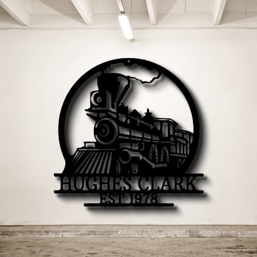 Custom Old Fashion Train Metal Sign, Personalized Old Train Monogram, Birthday Gift For Engineman, Outdoor Indoor Wall Hanging, Meaningful Gift, Christmas Gift Gift For Him, Housewarming Gift. - Family Gear Collections