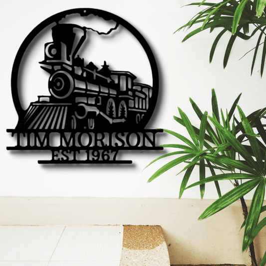 Custom Old Fashion Train Metal Sign, Personalized Old Train Monogram, Birthday Gift For Engineman, Outdoor Indoor Wall Hanging, Meaningful Gift, Christmas Gift Gift For Him, Housewarming Gift. - Family Gear Collections