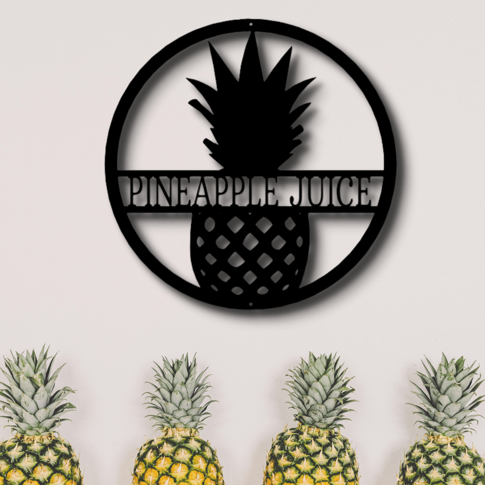Custom Pineapple Metal Art Sign, Personalized Pineapple Name Welcome Sign, Front Porch Hanging, Birthday Gift For Pineapple Farmer Dad - Family Gear Collections