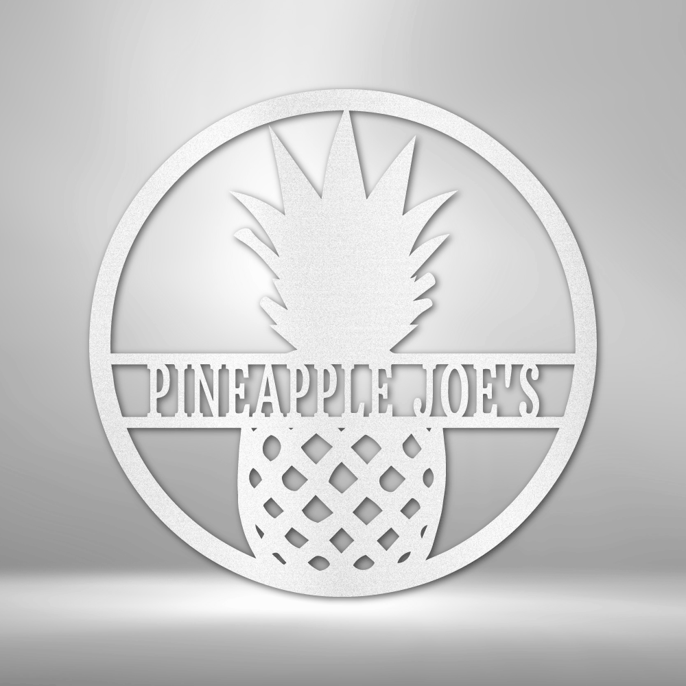 Custom Pineapple Metal Art Sign, Personalized Pineapple Name Welcome Sign, Front Porch Hanging, Birthday Gift For Pineapple Farmer Dad - Family Gear Collections