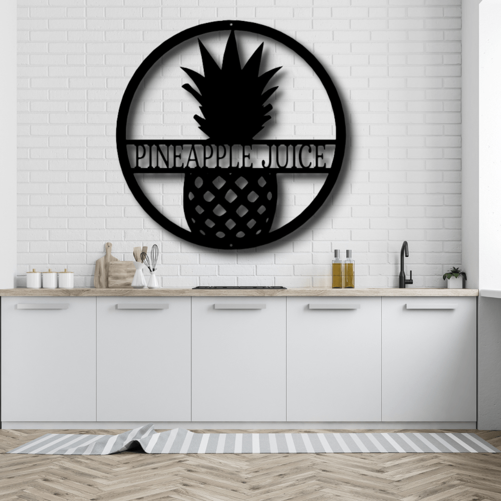 Custom Pineapple Metal Art Sign, Personalized Pineapple Name Welcome Sign, Front Porch Hanging, Birthday Gift For Pineapple Farmer Dad - Family Gear Collections