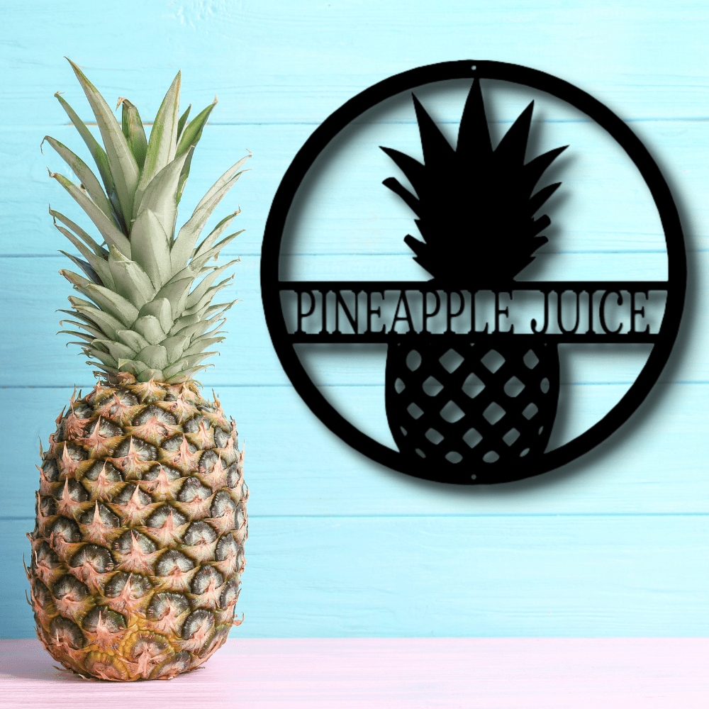 Custom Pineapple Metal Art Sign, Personalized Pineapple Name Welcome Sign, Front Porch Hanging, Birthday Gift For Pineapple Farmer Dad - Family Gear Collections