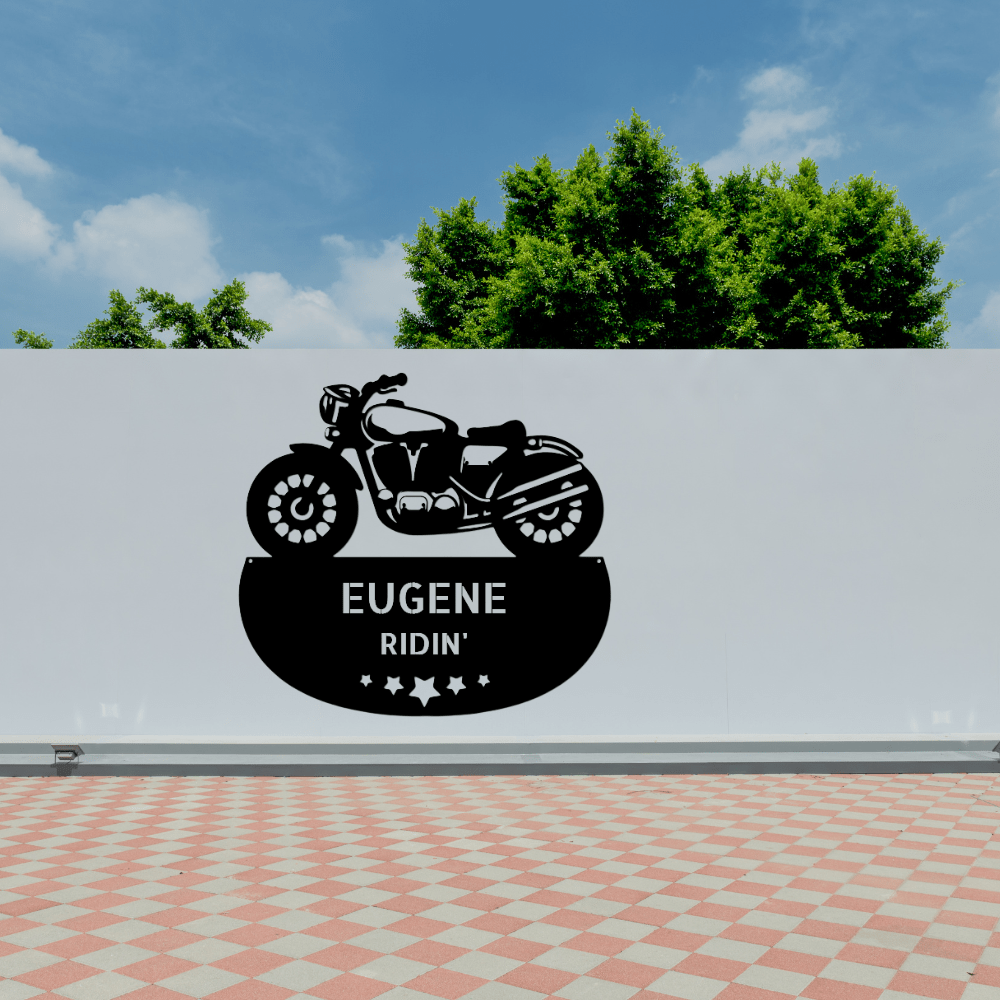 Custom Rubber To The Road Metal Art Sign, Personalized Motorcycle Name Decor, Garage Wall Art Hanging, Birthday Gift For Rider Boyfriend. - Family Gear Collections