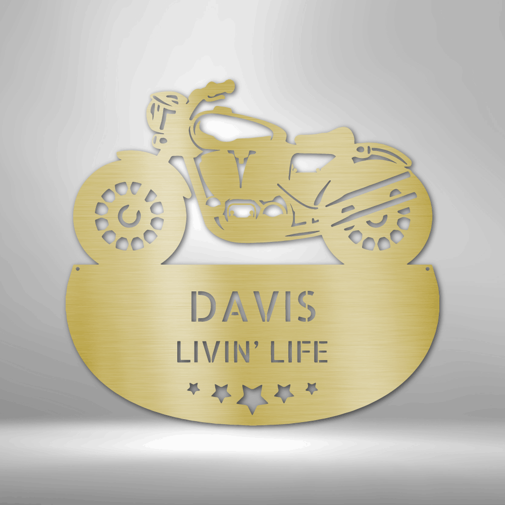 Custom Rubber To The Road Metal Art Sign, Personalized Motorcycle Name Decor, Garage Wall Art Hanging, Birthday Gift For Rider Boyfriend. - Family Gear Collections