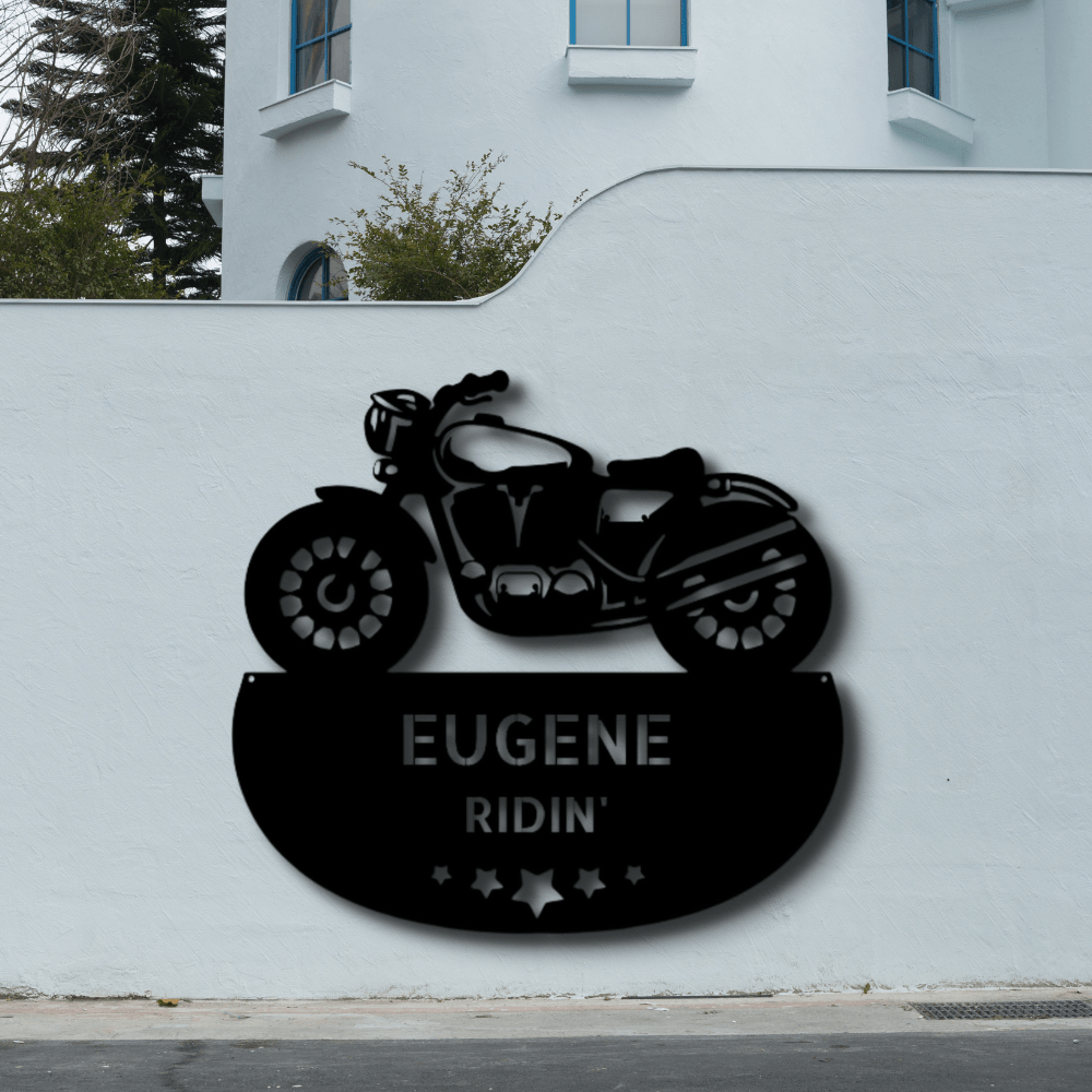 Custom Rubber To The Road Metal Art Sign, Personalized Motorcycle Name Decor, Garage Wall Art Hanging, Birthday Gift For Rider Boyfriend. - Family Gear Collections