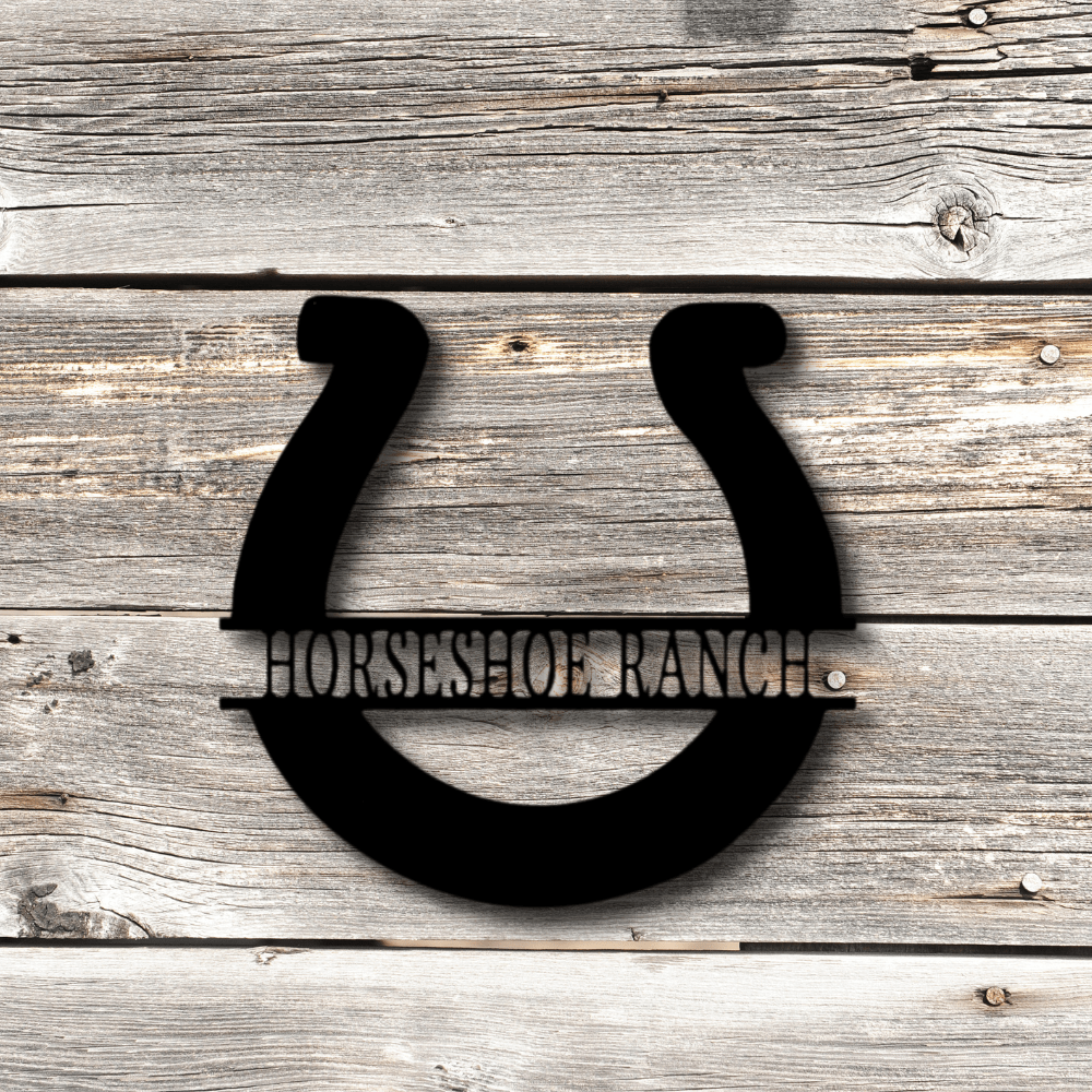Custom Simple Horseshoe Metal Sign, Personalized Horseshoe Monogram, Birthday Gift For Horse Lover, Meaningful Gift, Son To Dad Gift, Gift From Son, Housewarming Decor, Outdoor Hanging. - Family Gear Collections