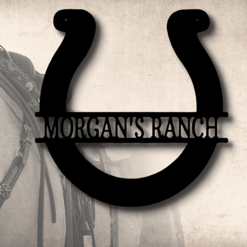 Custom Simple Horseshoe Metal Sign, Personalized Horseshoe Monogram, Birthday Gift For Horse Lover, Meaningful Gift, Son To Dad Gift, Gift From Son, Housewarming Decor, Outdoor Hanging. - Family Gear Collections