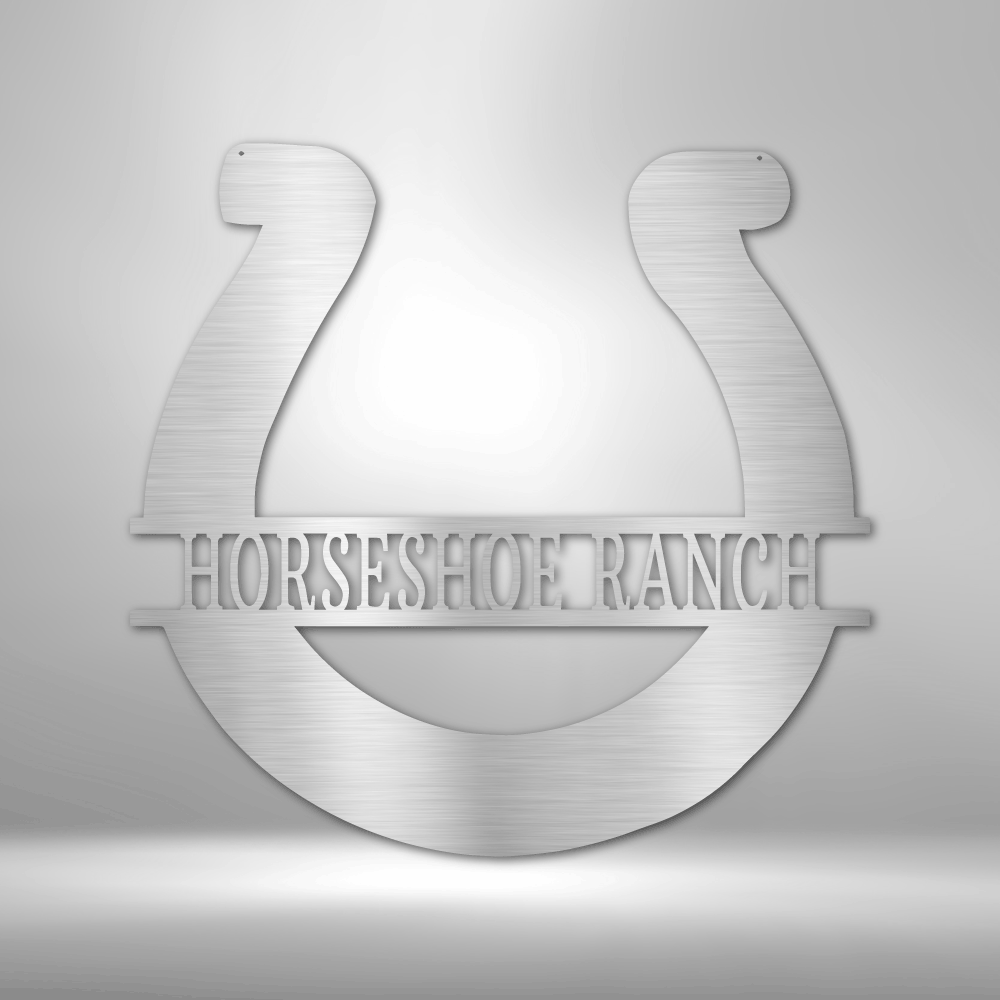 Custom Simple Horseshoe Metal Sign, Personalized Horseshoe Monogram, Birthday Gift For Horse Lover, Meaningful Gift, Son To Dad Gift, Gift From Son, Housewarming Decor, Outdoor Hanging. - Family Gear Collections