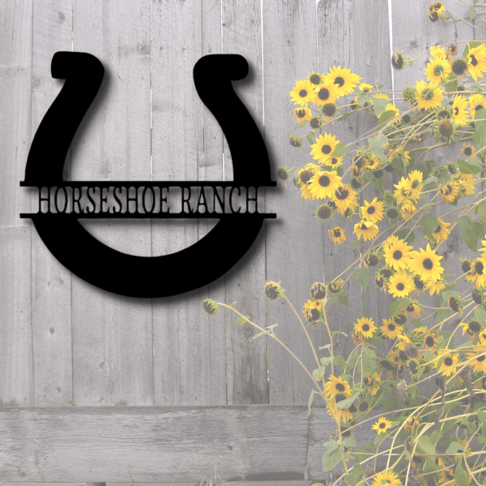Custom Simple Horseshoe Metal Sign, Personalized Horseshoe Monogram, Birthday Gift For Horse Lover, Meaningful Gift, Son To Dad Gift, Gift From Son, Housewarming Decor, Outdoor Hanging. - Family Gear Collections