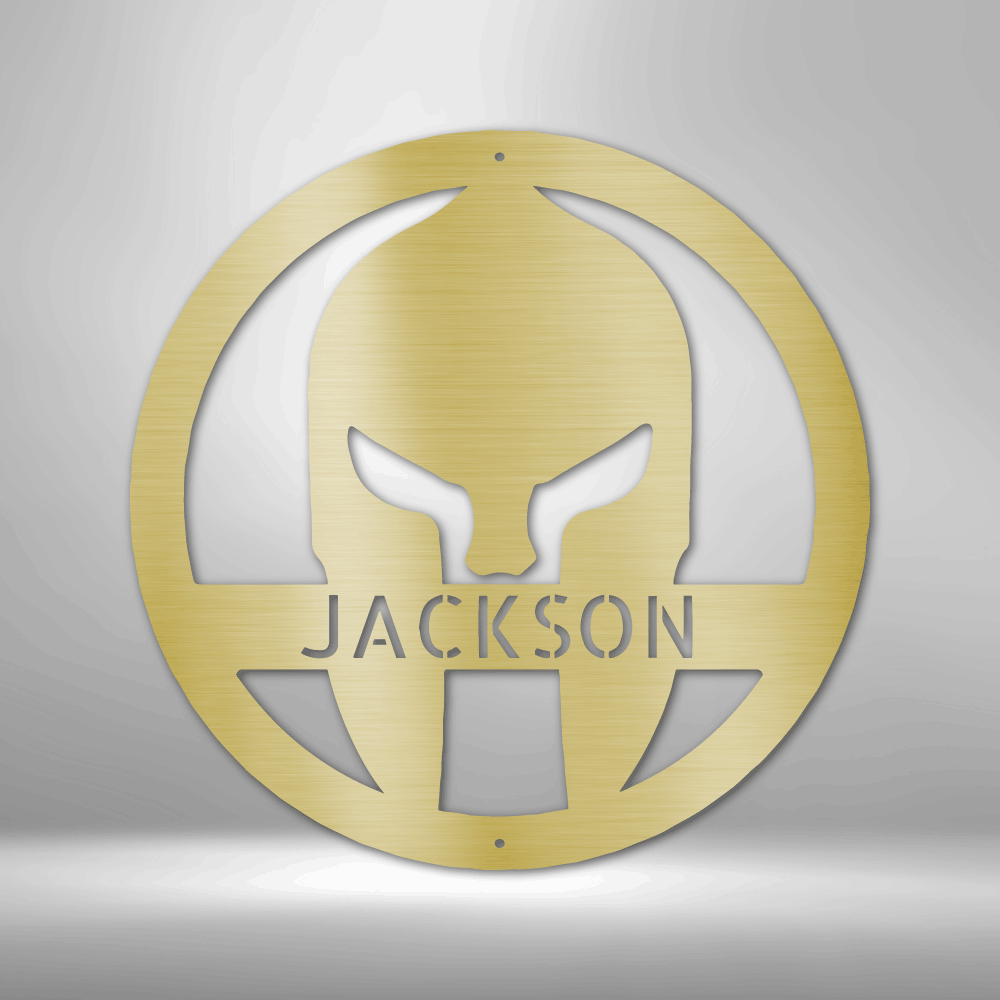Custom Spartan Helmet Metal Art Sign, Personalized Spartan Gladiator Helmet Wall Art Decor, X-mas Gift For Him, Mother To Son Gift. - Family Gear Collections