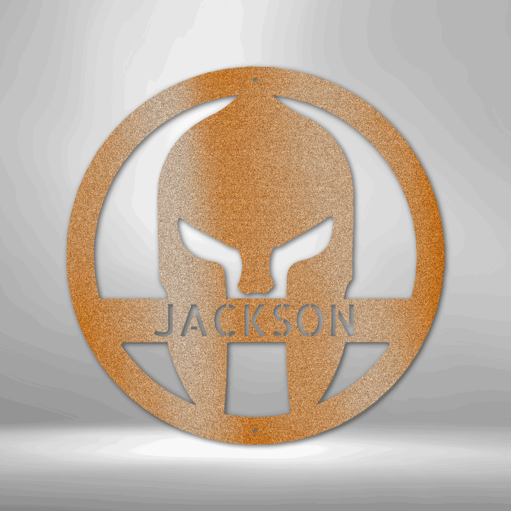 Custom Spartan Helmet Metal Art Sign, Personalized Spartan Gladiator Helmet Wall Art Decor, X-mas Gift For Him, Mother To Son Gift. - Family Gear Collections