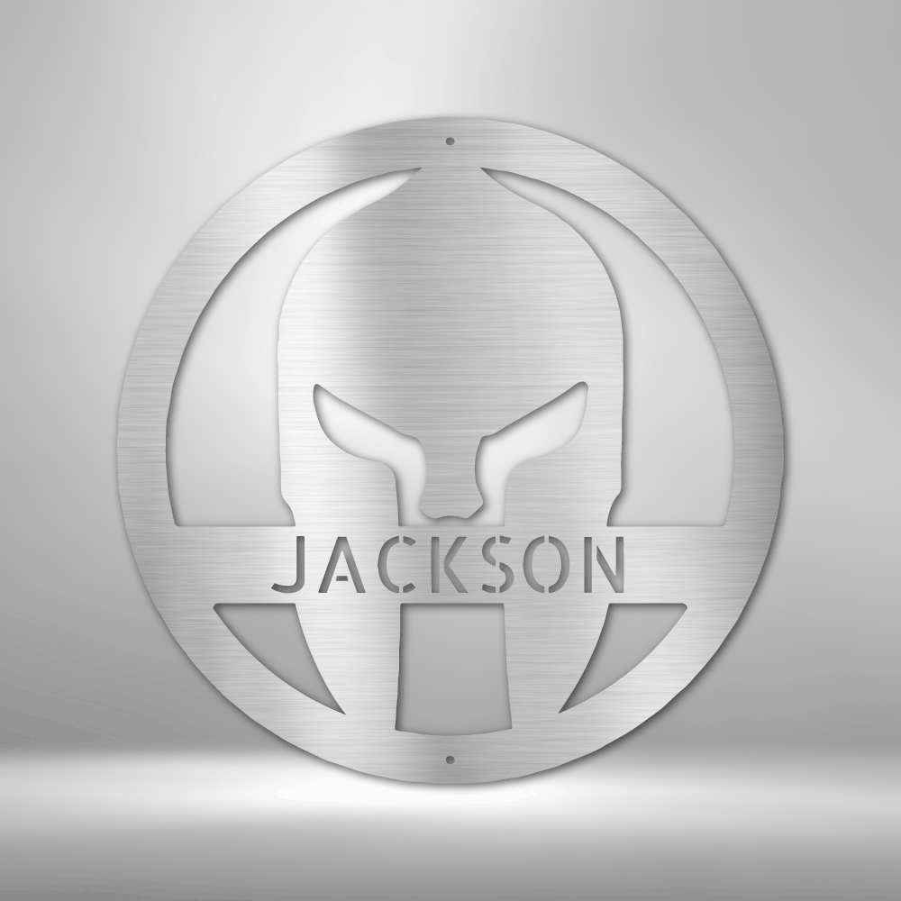 Custom Spartan Helmet Metal Art Sign, Personalized Spartan Gladiator Helmet Wall Art Decor, X-mas Gift For Him, Mother To Son Gift. - Family Gear Collections